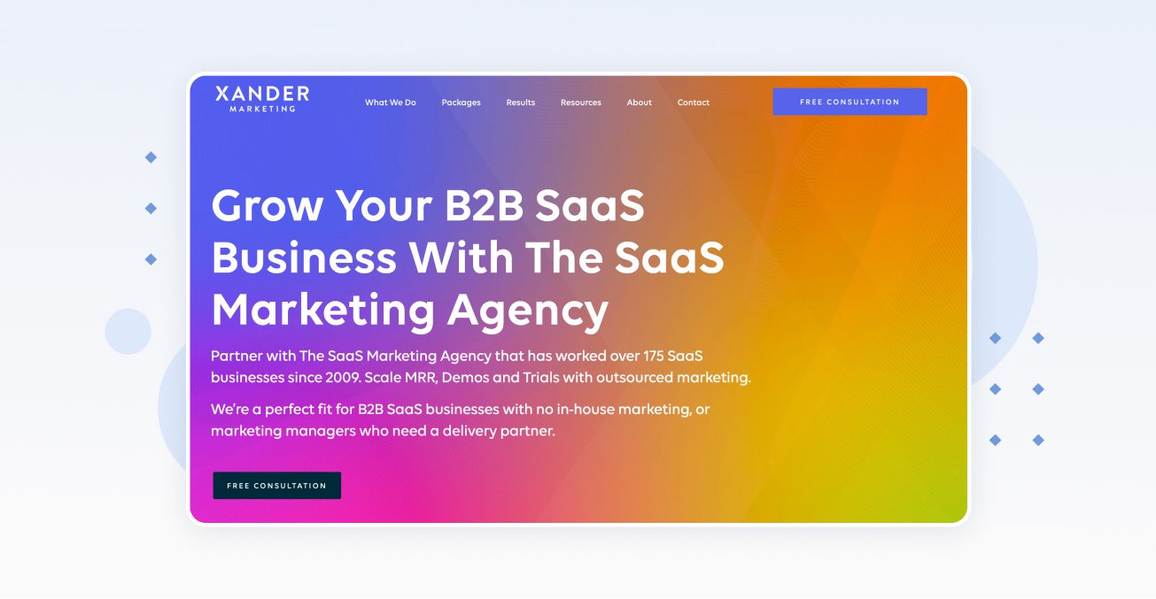 b2b saas marketing agency xander marketing